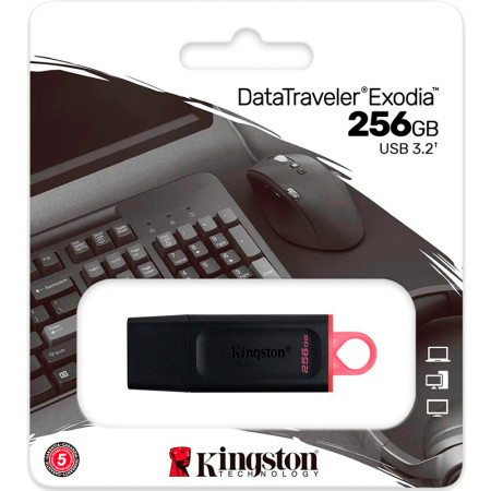 Флешка USB 3.2 Kingston 256GB DT Kyson Exodia Black/Pink
