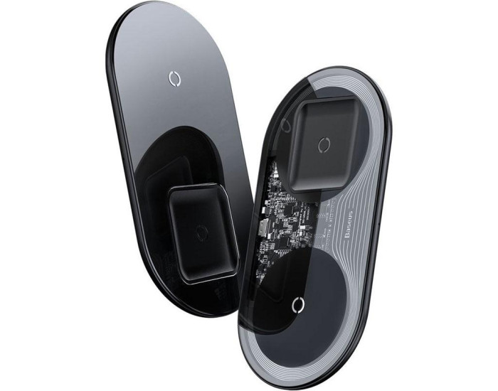 Беспроводная зарядка Baseus Simple 2in1 Pro Edition (WXJK-C01) (Phone + Pods) (черный  Black)