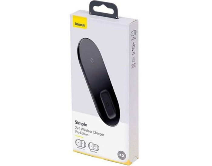 Беспроводная зарядка Baseus Simple 2in1 Pro Edition (WXJK-C01) (Phone + Pods) (черный  Black)