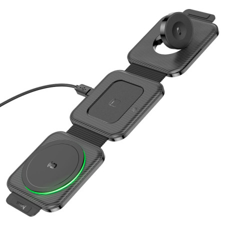 Беспроводное зарядка Hoco CQ4 Unique 3-in-1 Black