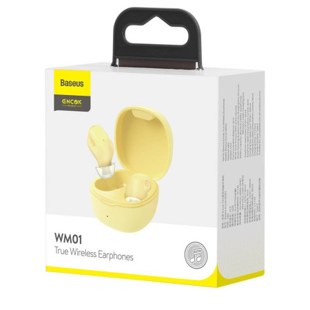 Беспроводные Наушники Bluetooth Baseus Encok True Wireless Earphones WM01 (NGWM01-0Y) Yellow