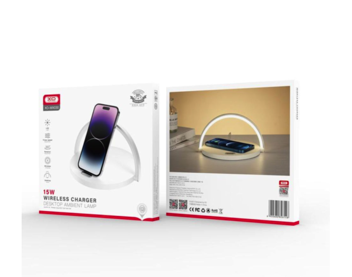 Беспроводная зарядка XO WX030 3in1 15W + ночник White