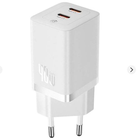 Сетевое зарядное устройство 2Type-C Baseus GaN5 40W (CCGP180102) (Белый \ White)
