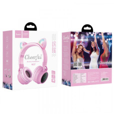 Бездротові навушники Bluetooth Hoco W27 Cat Ear Pink