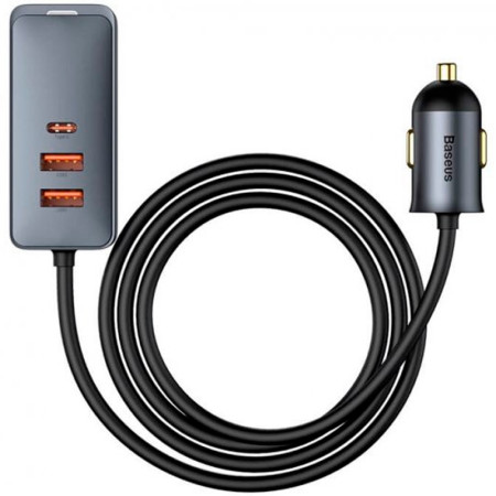 Автомобильное зарядное устройство Baseus (3USB+1Type-C) Share Together Extension Cord 120W(CCBT-B0G)(Серый)