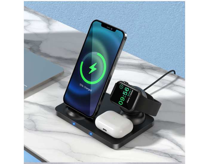 Беспроводная зарядка Hoco CW33 Ultra-Charge 3in1