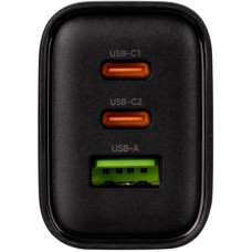 Мережеве зарядний пристрій Gelius Power Pulse 65W GP-HC057 USB+2Type-C (QC/PD/PPS) Black