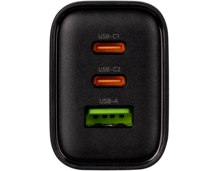 Мережеве зарядний пристрій Gelius Power Pulse 65W GP-HC057 USB+2Type-C (QC/PD/PPS) Black