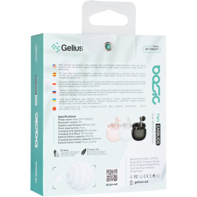 Бездротові навушники Bluetooth Headset Gelius Pro Basic GP-TWS011 (Рожевий / Pink)