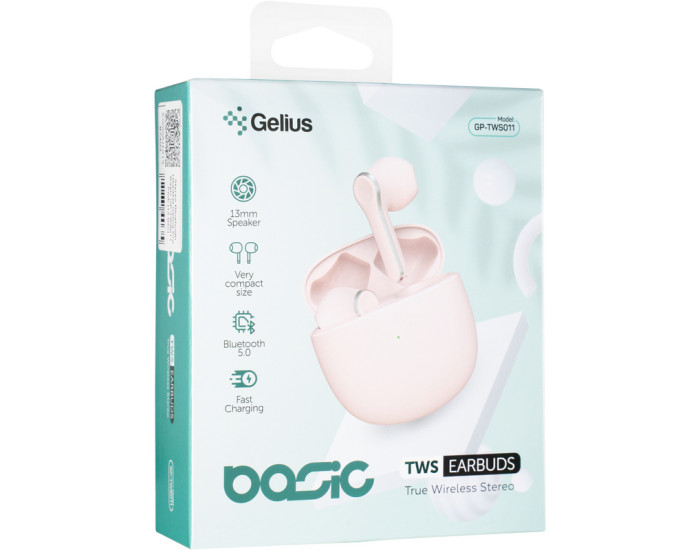 Беспроводные наушники Bluetooth Headset Gelius Pro Basic GP-TWS011 (Розовый / Pink)