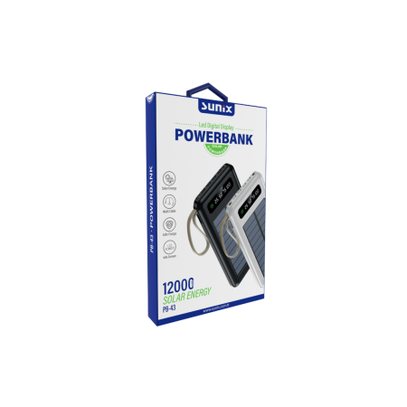 Портативная батарея (Power Bank) SUNIX PB43 12000mAh + Solar Energe Black