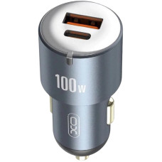 Автомобільне зарядний пристрій 1USB + Type-C XO CC47 PD65W+USB35W (100W) Tarnish