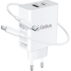 Сетевое зарядное устройство Gelius X-Duo PRO (GP-HC053) с кабелем (Type-C/Type-C) (45W) Белый