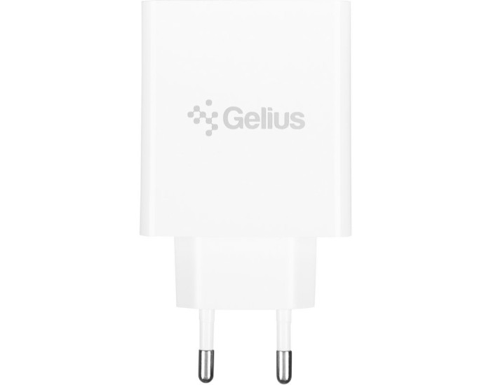 Мережеве зарядний пристрій Gelius X-Duo PRO (GP-HC053) з кабелем (Type-C/Type-C) (45W) Білий