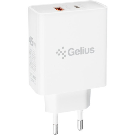 Сетевое зарядное устройство Gelius X-Duo PRO (GP-HC053) с кабелем (Type-C/Type-C) (45W) Белый