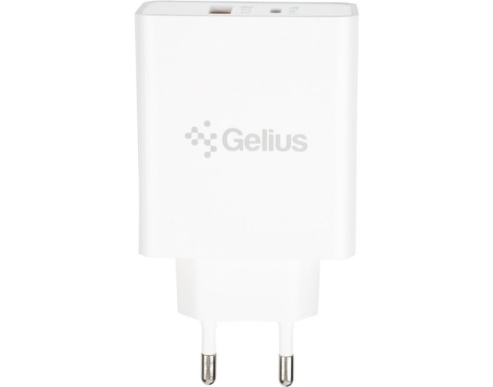 Мережеве зарядний пристрій Gelius X-Duo PRO (GP-HC053) з кабелем (Type-C/Type-C) (45W) Білий