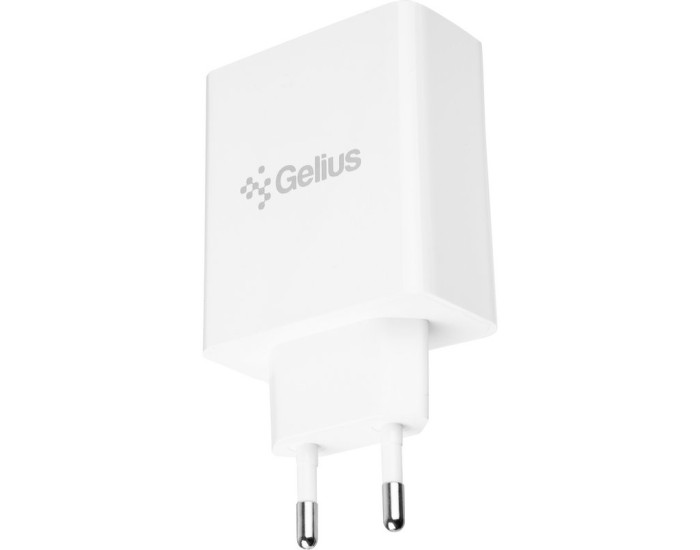 Мережеве зарядний пристрій Gelius X-Duo PRO (GP-HC053) з кабелем (Type-C/Type-C) (45W) Білий