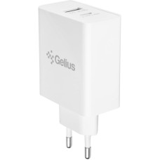 Мережеве зарядний пристрій Gelius X-Duo PRO (GP-HC053) з кабелем (Type-C/Type-C) (45W) Білий
