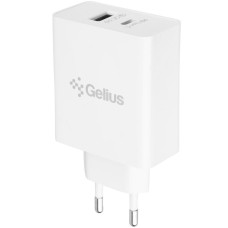Мережеве зарядний пристрій Gelius X-Duo PRO (GP-HC053) з кабелем (Type-C/Type-C) (45W) Білий