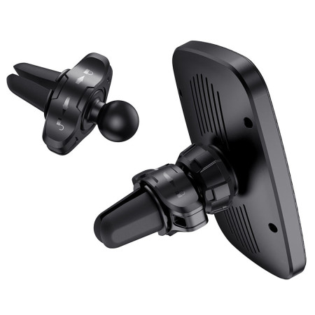 Автодержатель магнитный с безпроводной зарядкой Borofone BH35 (Wireless Charger) (Черный / Black)
