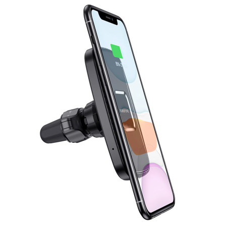 Автодержатель магнитный с безпроводной зарядкой Borofone BH35 (Wireless Charger) (Черный / Black)