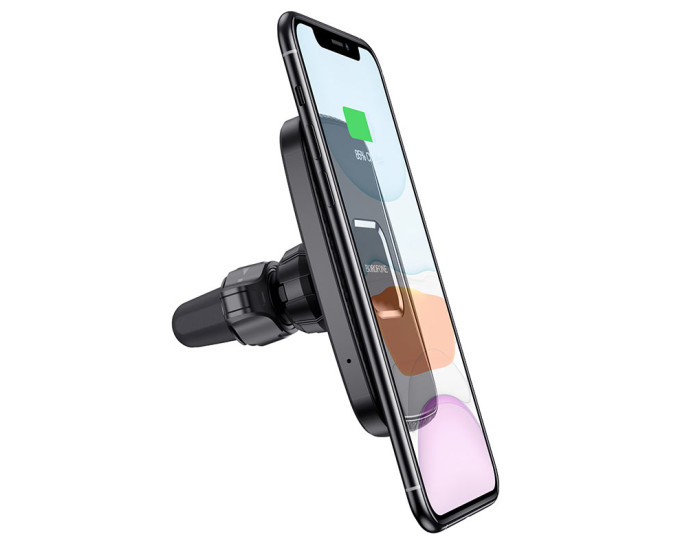 Автотримач магнітний з безпровідний зарядкою Borofone BH35 (Wireless Charger) (Чорний / Black)