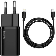 Сетевое зарядное устройство Baseus 1Type-C Super Si 20W с кабелем Type-C to Lightning (TZCCSUP-B01) (Черный \ Black)