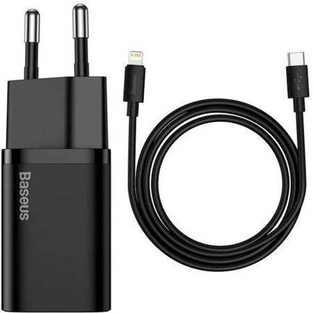 Сетевое зарядное устройство Baseus 1Type-C Super Si 20W с кабелем Type-C to Lightning (TZCCSUP-B01) (Черный \ Black)
