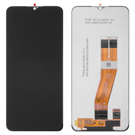 Дисплей с сенсорным экраном (модуль) Samsung A037 A03s, черный, желтый шлейф, переклейка