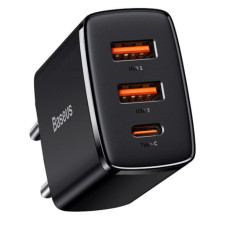 Мережеве зарядний пристрій Baseus Compact Quick Charger 30W (2USB+Type-C) (EUCCXJ-E01) Black