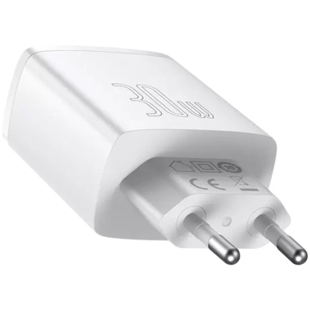 Сетевое зарядное устройство Baseus Quick Charger (2U+C 30W) EU (CCXJ-E02) White