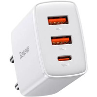 Сетевое зарядное устройство Baseus Quick Charger (2U+C 30W) EU (CCXJ-E02) White