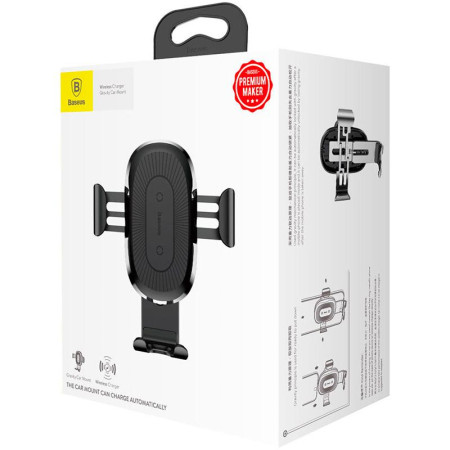Автодержатель с беспроводной зарядкой Baseus Wireless Fast Charger Gravity Car Mount (WXYL-A01) (Черный / Black)