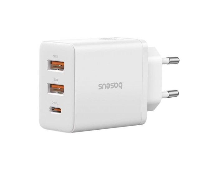 Мережеве зарядний пристрій Baseus Cube Fast Charger 2U+C 30W EU Cluster (P10111402213-00) Білий