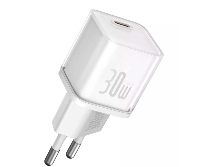 Мережеве зарядний пристрій Baseus GaN5S 30W 1Type-C (P10162504213-00) White