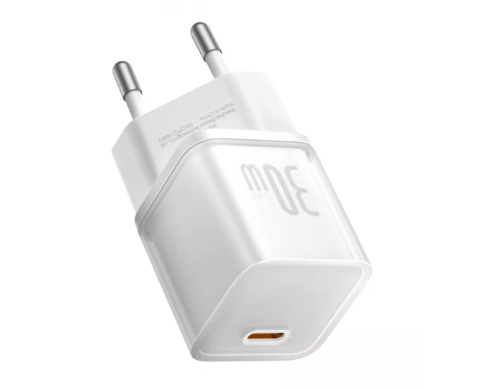 Мережеве зарядний пристрій Baseus GaN5S 30W 1Type-C (P10162504213-00) White