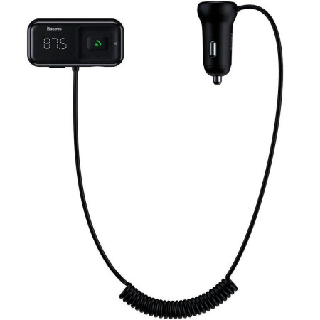 Автомобильный FM-Модулятор Baseus T-Typed S16 Bluetooth MP3/Charger (CCTM-E01) Black (Класс А)