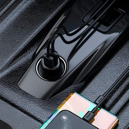 Автомобильный FM-Модулятор Baseus T-Typed S16 Bluetooth MP3/Charger (CCTM-E01) Black (Класс А)