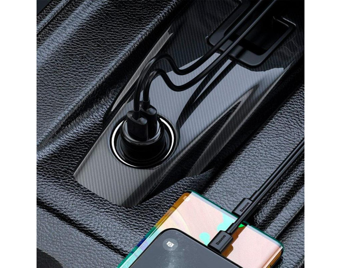 Автомобильный FM-Модулятор Baseus T-Typed S16 Bluetooth MP3/Charger (CCTM-E01) Black