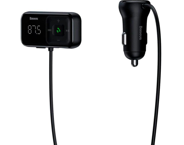 Автомобильный FM-Модулятор Baseus T-Typed S16 Bluetooth MP3/Charger (CCTM-E01) Black