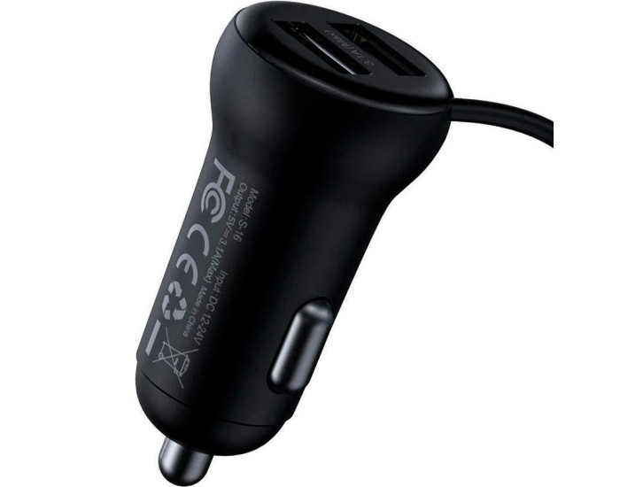 Автомобильный FM-Модулятор Baseus T-Typed S16 Bluetooth MP3/Charger (CCTM-E01) Black