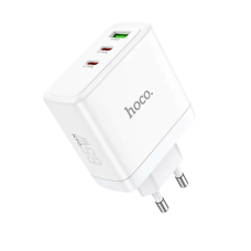 Сетевое зарядное устройство Hoco N30 Glory (GaN/65W/1USB-A/USB-C/USB-C) (Белый / White)