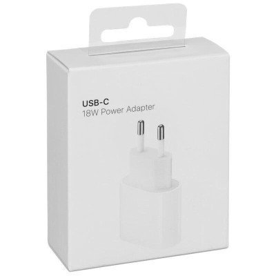 Сетевое зарядное устройство 99% Original Charger Type-C 18W (MU7V2ZM/A) ( box) (Белый / White)
