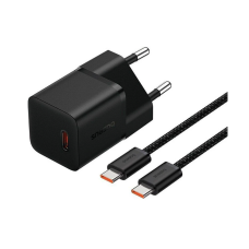 Сетевое зарядное устройство Baseus GaN5 Fast Charger (mini) 1C 25W с кабелем Type-C to Type-C (P10110909113) (Cluster Black)