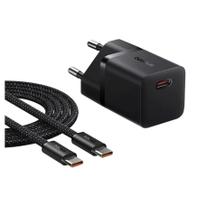 Мережеве зарядний пристрій Baseus GaN5 Fast Charger (mini) 1C 25W з кабелем Type-C to Type-C (P10110909113) (Cluster Black)
