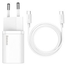 Сетевое зарядное устройство 1Type-C Baseus Super Si 25W с кабелем Type-C to Type-C 1m (TZCCSUP-L01) Белый