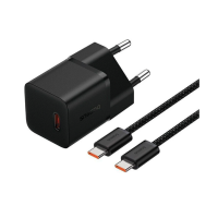 Сетевое зарядное устройство Baseus GaN5 Fast Charger (mini) 1C 20W с кабелем Type-C to Type-C (P10110900113) (Cluster Black)