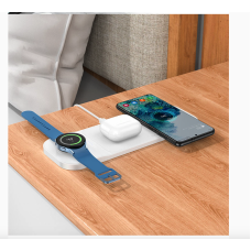 Беспроводная зарядка Hoco CQ6 Power 3-in-1 Wireless Fast Charger(SAM Watch) White