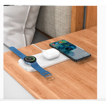 Беспроводная зарядка Hoco CQ6 Power 3-in-1 Wireless Fast Charger(SAM Watch) White