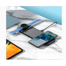 Беспроводная зарядка Hoco CQ6 Power 3-in-1 Wireless Fast Charger(SAM Watch) Black